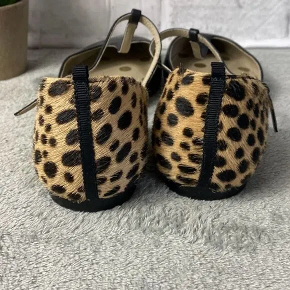 Boden Leopard Print Black Sienna Flats Size 37 - Picture 6 of 12